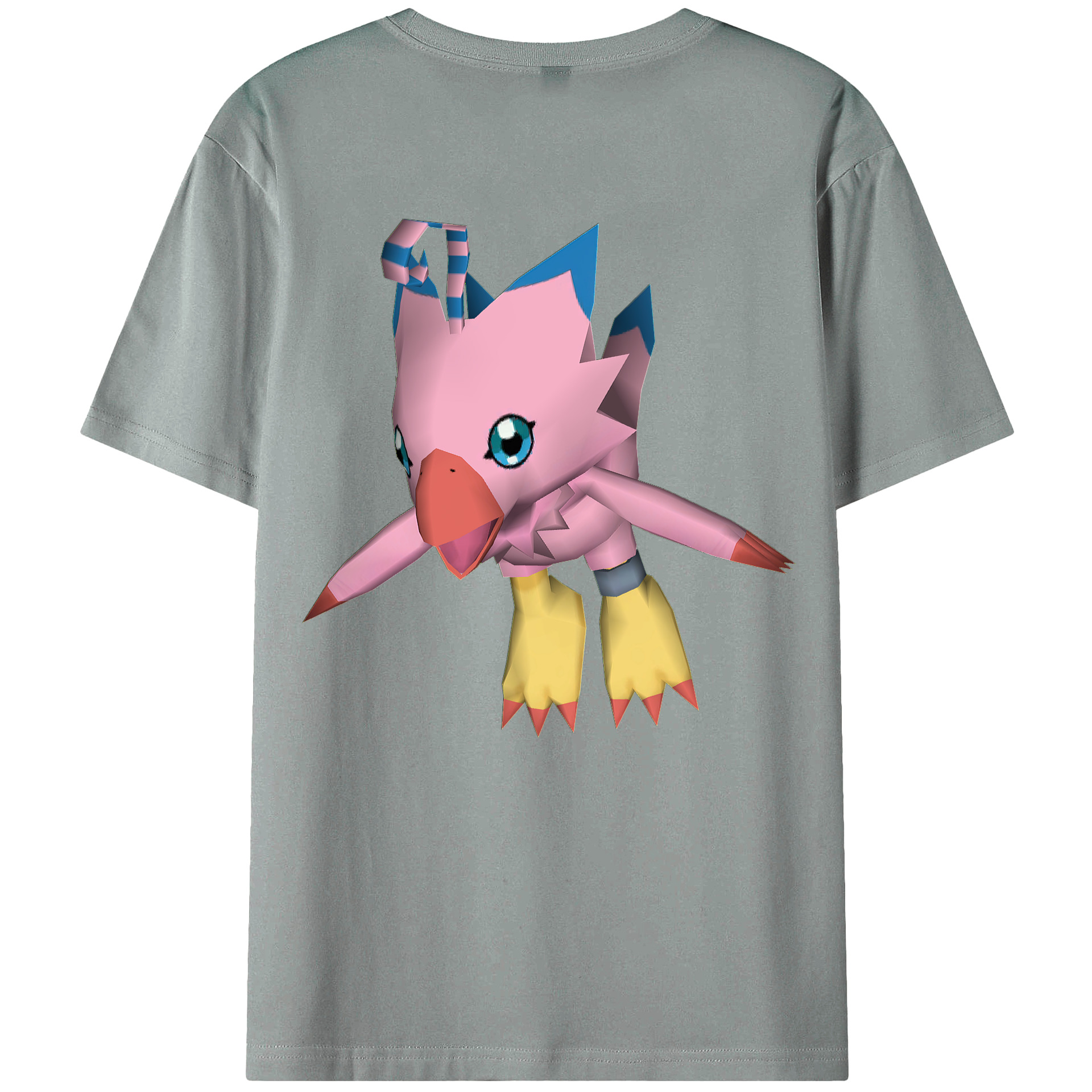 （画像用） Digimon デジタルモンスター/デジモン 綿100％ メンズ半袖Tシャツ（バックプリント） 通気性